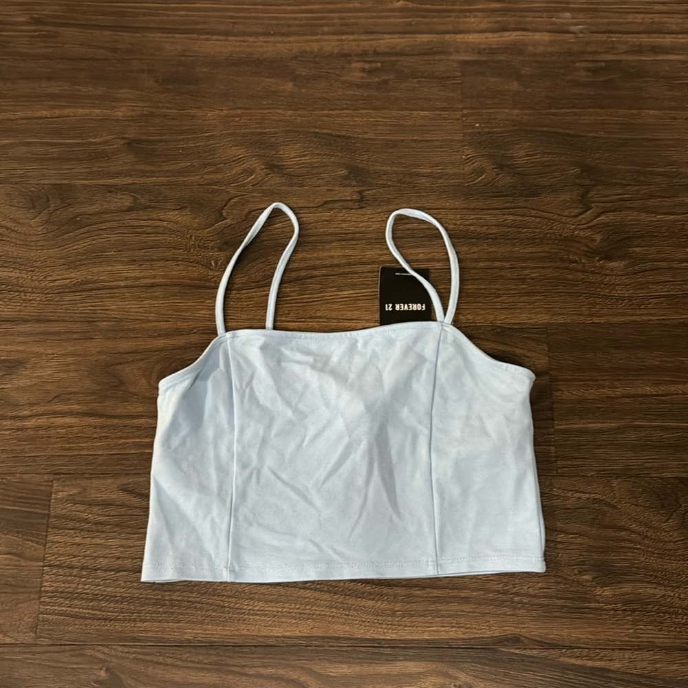 Knit blue crop top medium